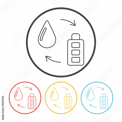 Environmental protection concept conserve water line icon
