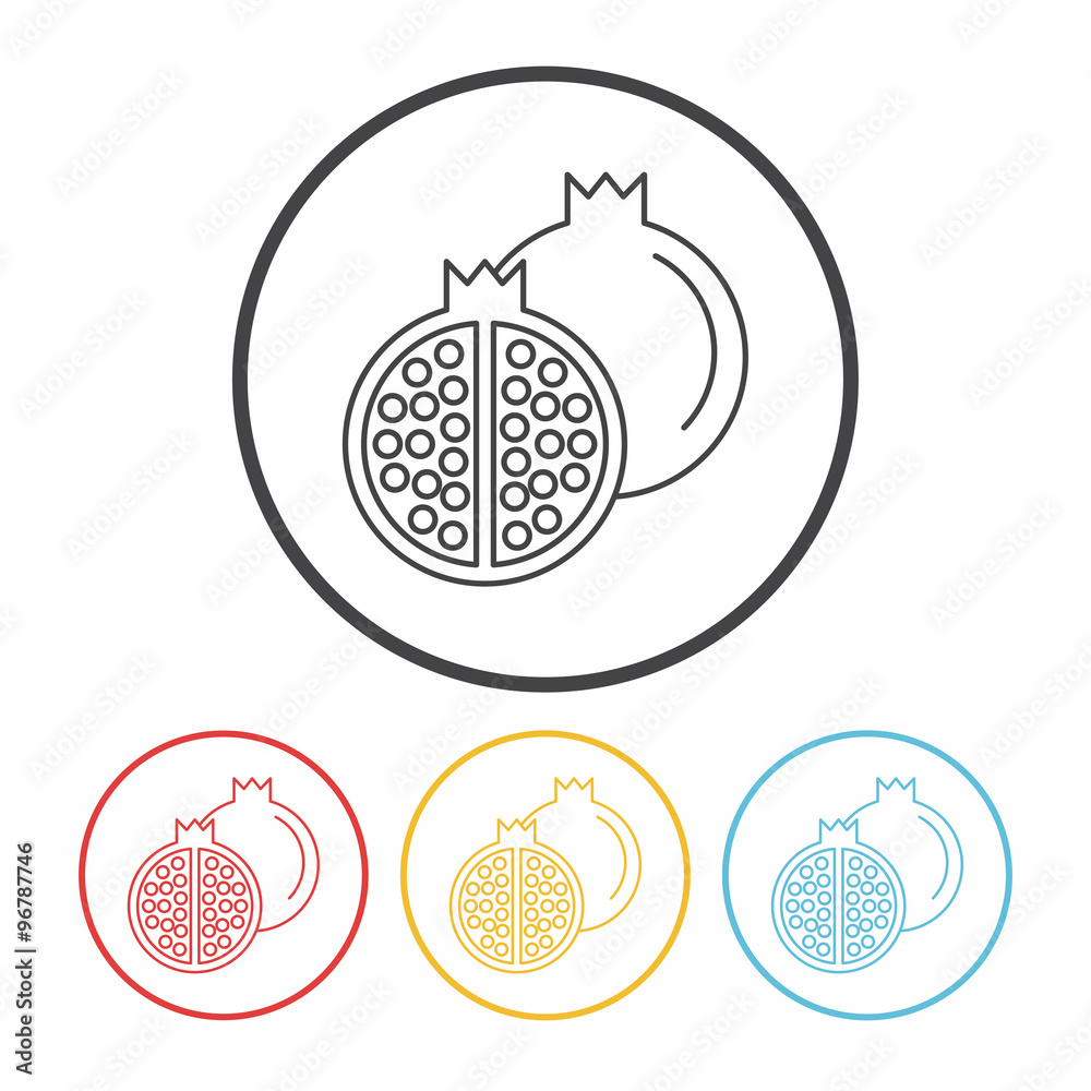 fruits pomegranate line icon fruits pomegranate line icon