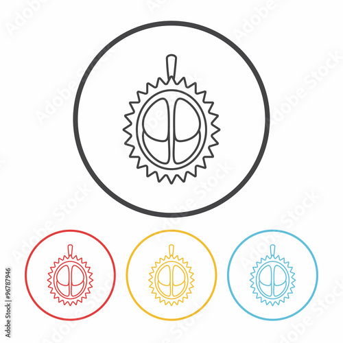 durian fruit line icon