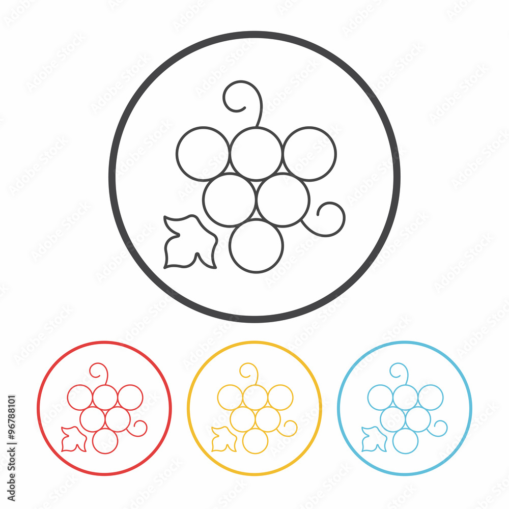 fruits grapes line icon fruits grapes line icon