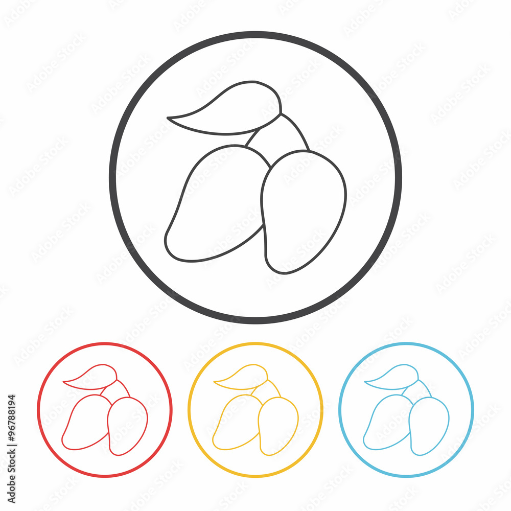 Obraz premium fruits mango line icon