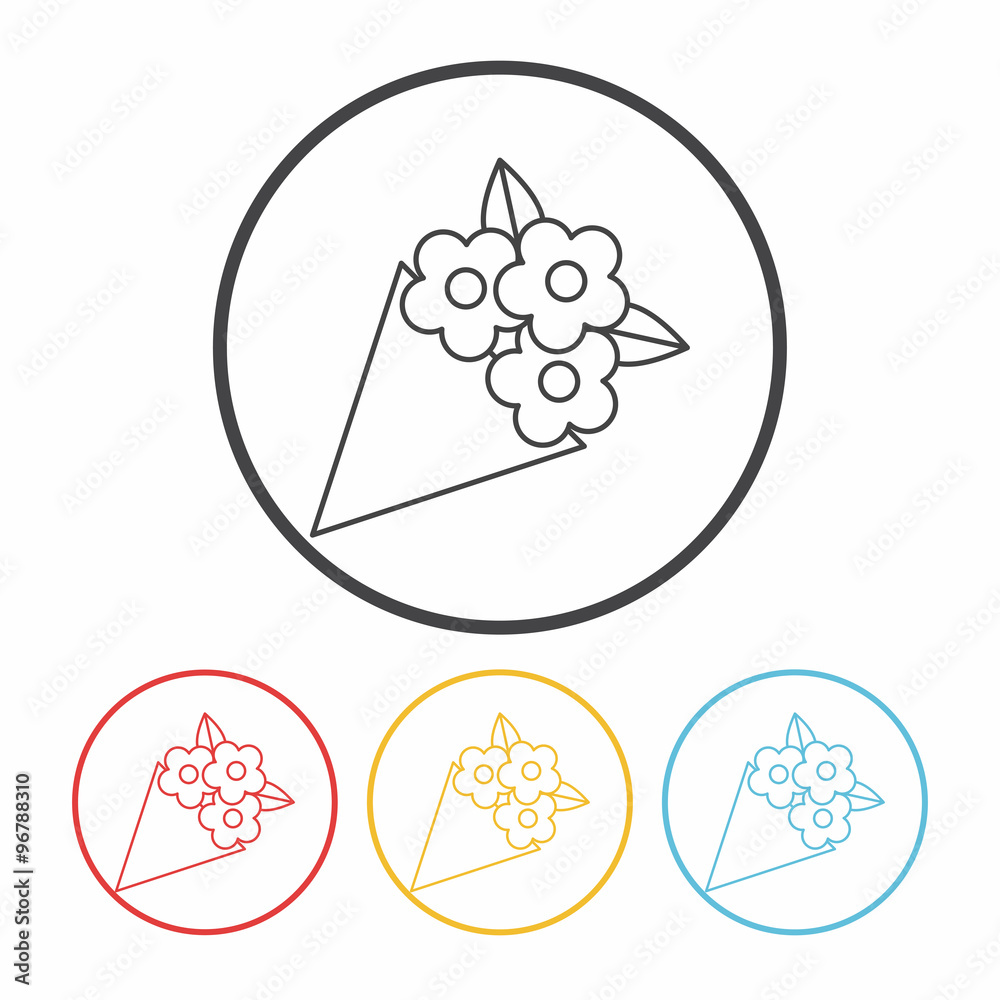 flower bouquet line icon flower bouquet line icon