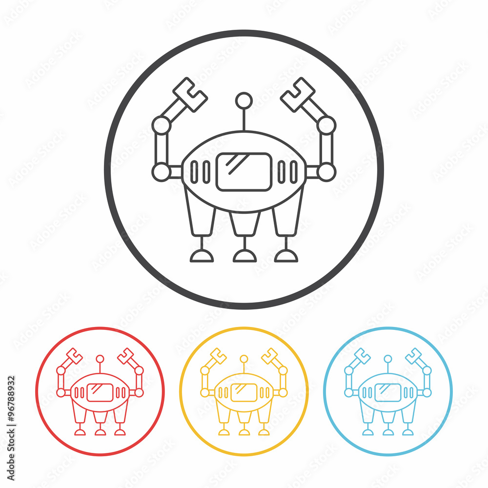 Space machine robot line icon Space machine robot line icon