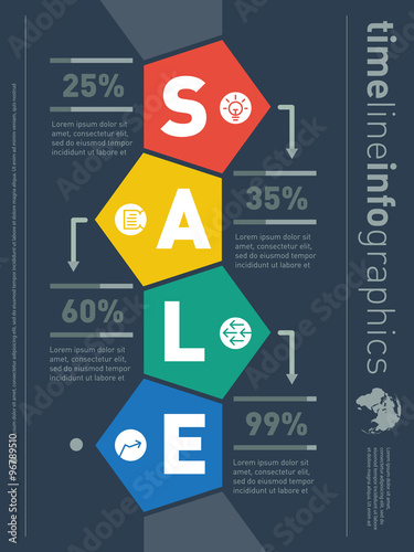 Sale infographic timeline. Web Template for diagram or presentat