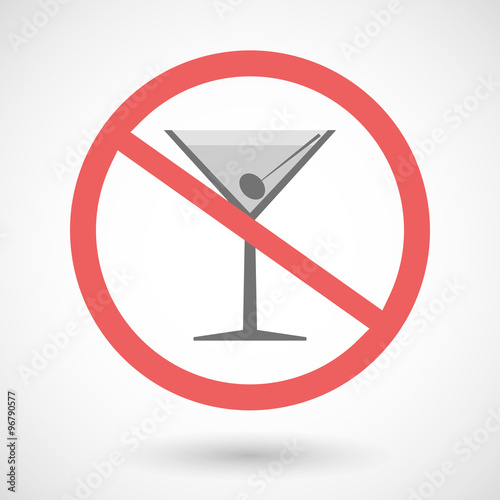 Forbidden vector signal with a cocktail glass