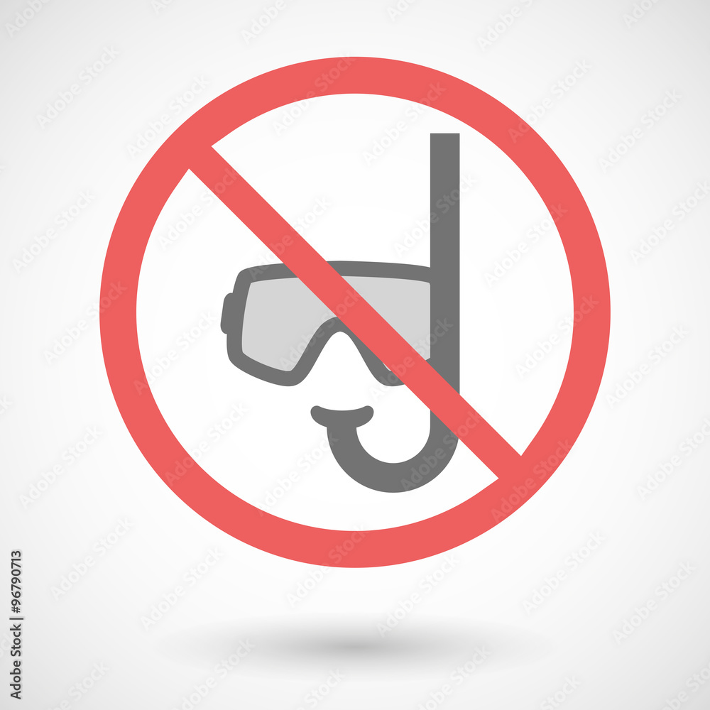 Forbidden vector signal with a diving goggles Forbidden vector signal with a diving goggles