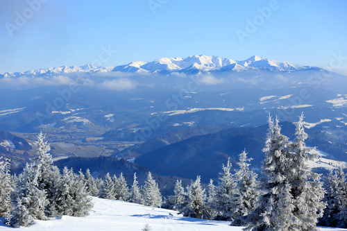 winter scene in mountains