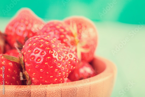Retro Effect Of Summer Fresh Red Strawberries