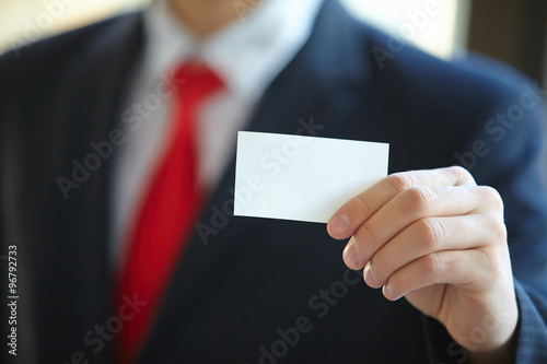 Businessman giving business card