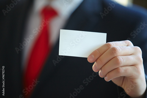 Businessman giving business card