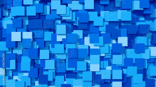3D Blue Area Background Cube Abstract Pattern