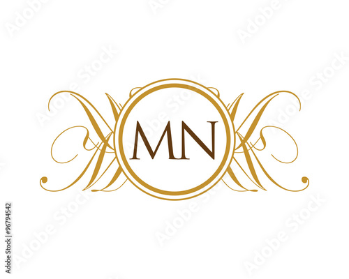 MN Luxury Ornament initial Logo