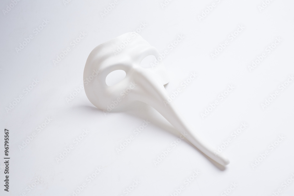 white venetian mask on a white background white venetian mask on a white background