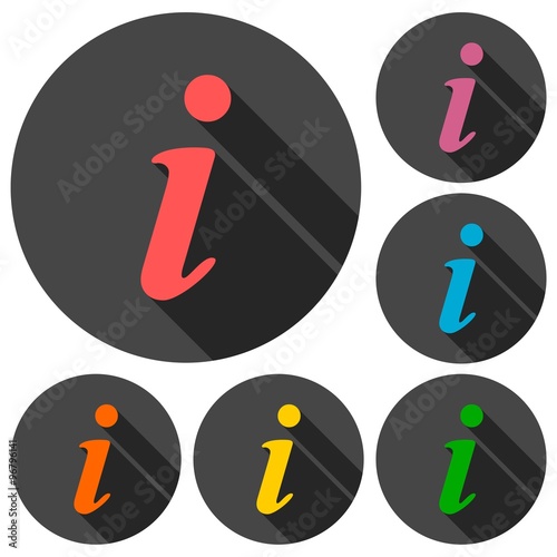 Information icons set with long shadow