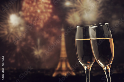 Photography Celebration of the New Year in Paris, France