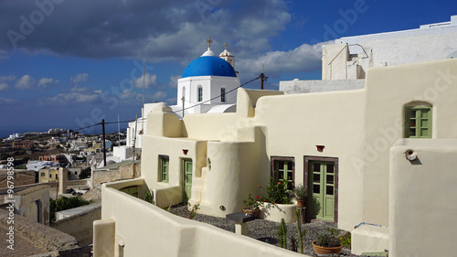 traditional greece church in exo gonia on santorini photo