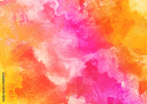 Summer and Autumn Colors Splash Watercolor Background.