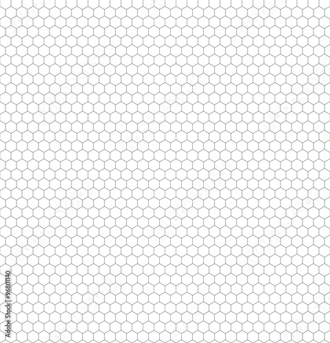 Seamless black and white hexagon (honeycomb) net pattern