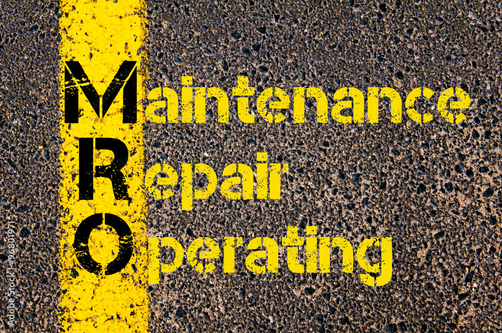 Business Acronym MRO as Maintenance, Repair, and Operating - obrazy, fototapety, plakaty 