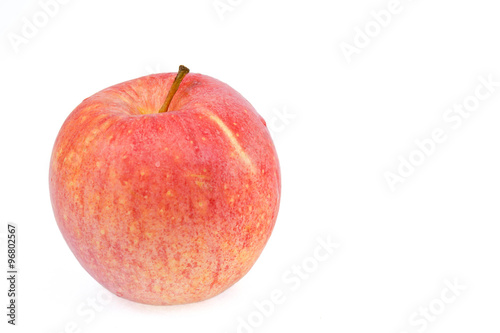 Sweet red apple on white background