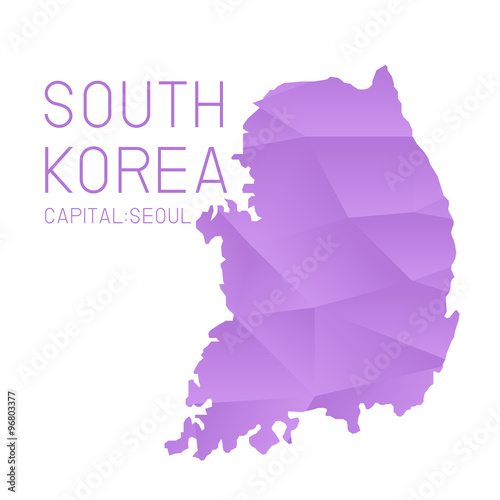 South Korea map geometric background