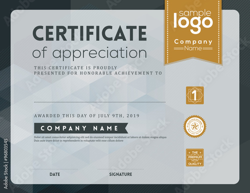 Modern certificate frame design template