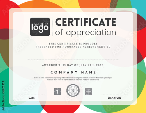 Modern certificate frame design template