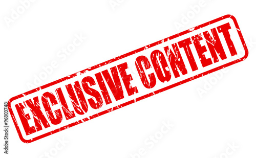 EXCLUSIVE CONTENT red stamp text