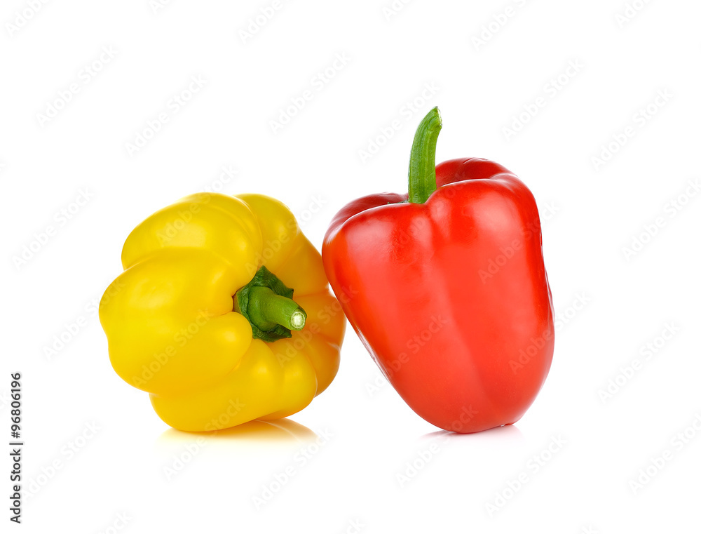 Two fresh peppers isolated on white background Two fresh peppers isolated on white background
