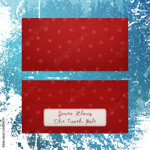 Christmas Envelope with Snowflakes to Santa Klaus