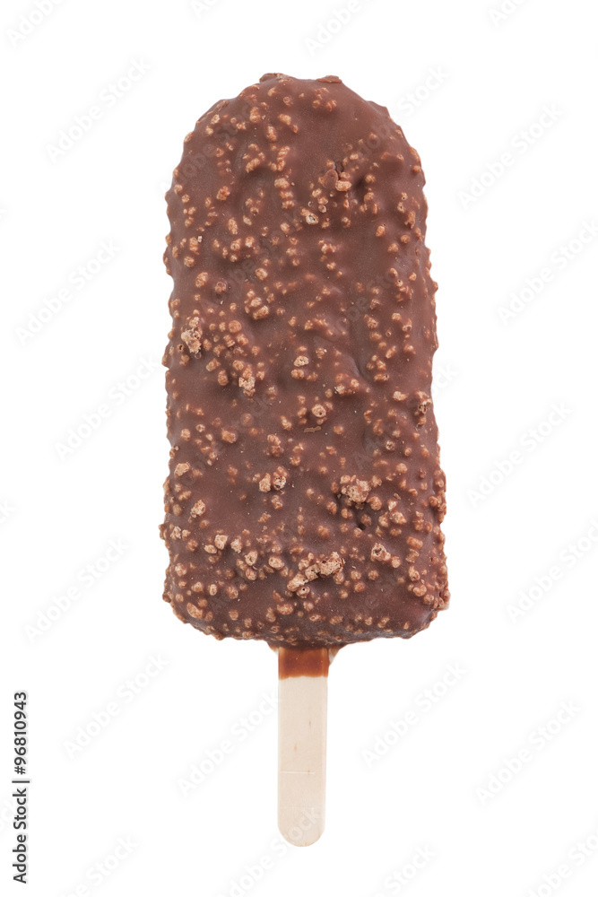 Ice cream chocolated bar isolated on white background Ice cream chocolated bar isolated on white background
