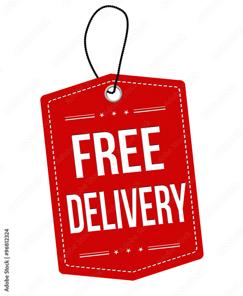 Free delivery label or price tag