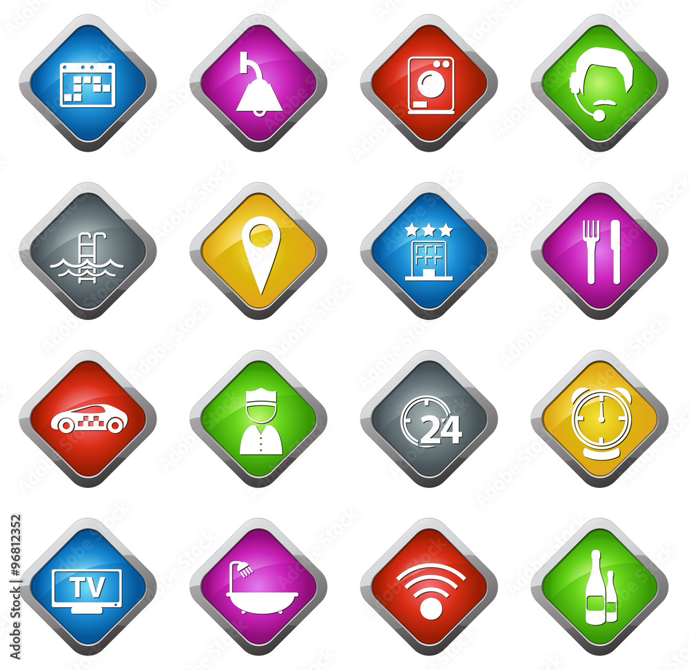 Hotel Icons set elegant series