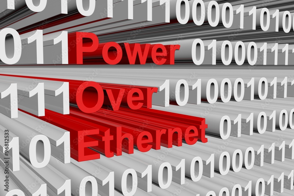 power over ethernet is presented in the form of binary code