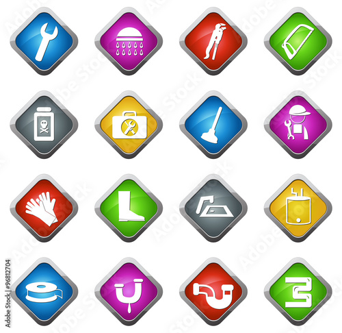 Plumbing related vector icons