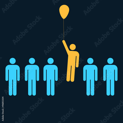 Unique man with a balloon