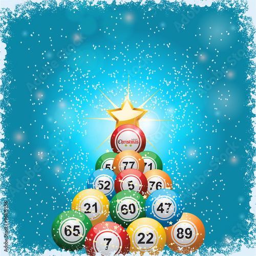 Bingo ball Christmas tree background