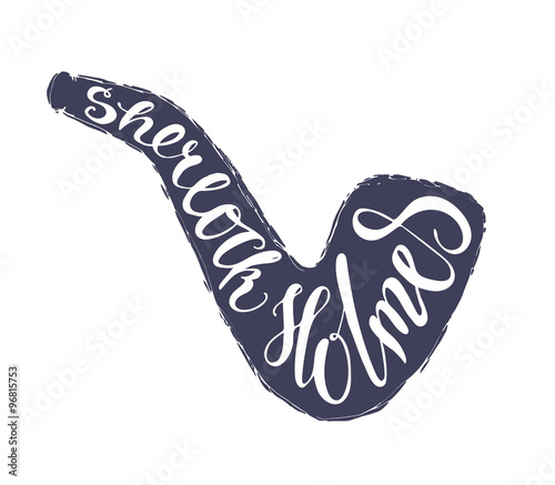 Sherlock Holmes lettering in tobacco pipe.