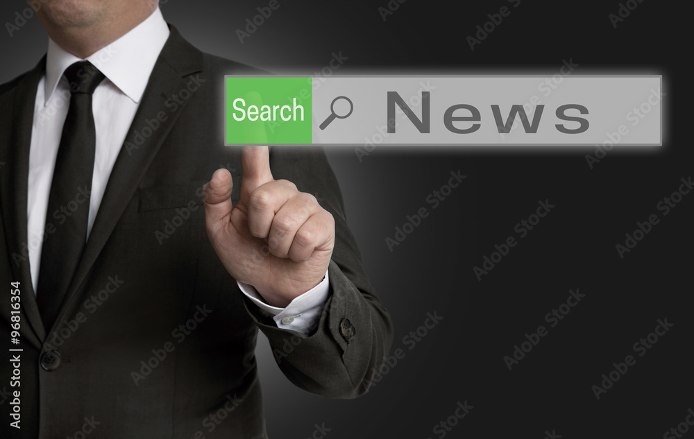 News internet browser is operated by businessman concept News internet browser is operated by businessman concept