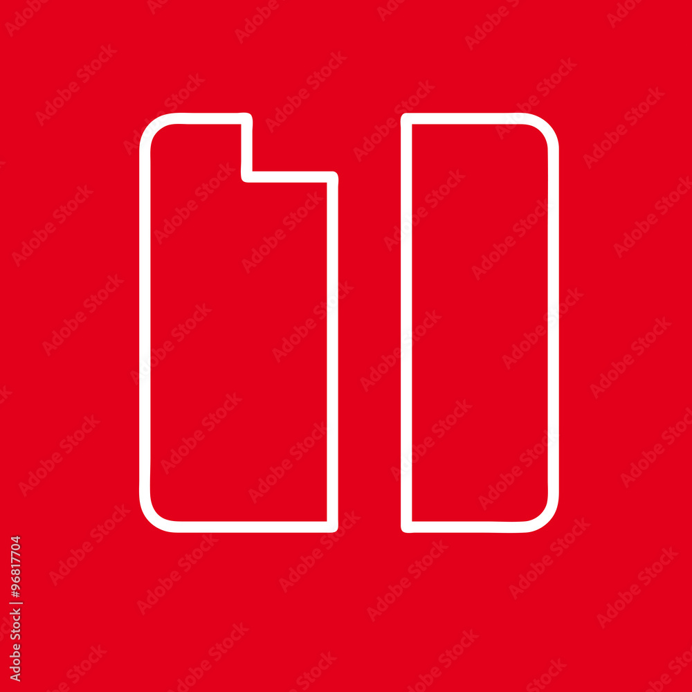Vector number 1. Sign made with red line