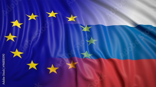 Russian and EU flags