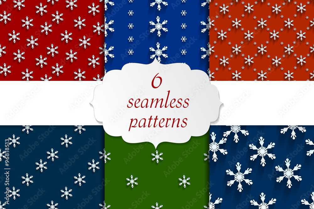 Seamless pattern set with snowflakes Seamless pattern set with snowflakes