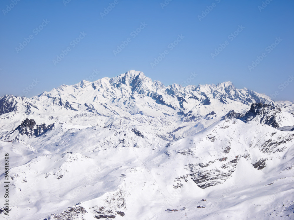 Landscape of Mountains under snow