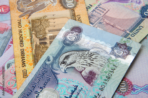 Photography UAE currency - 500 dirhams closeup note