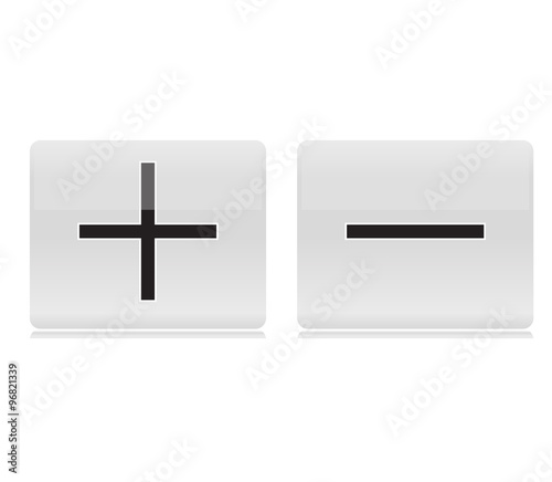 Stylish plus minus signs on button
