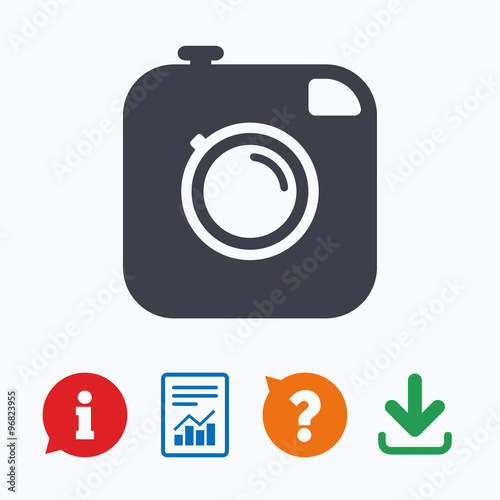 Hipster photo camera sign icon. Retro camera.