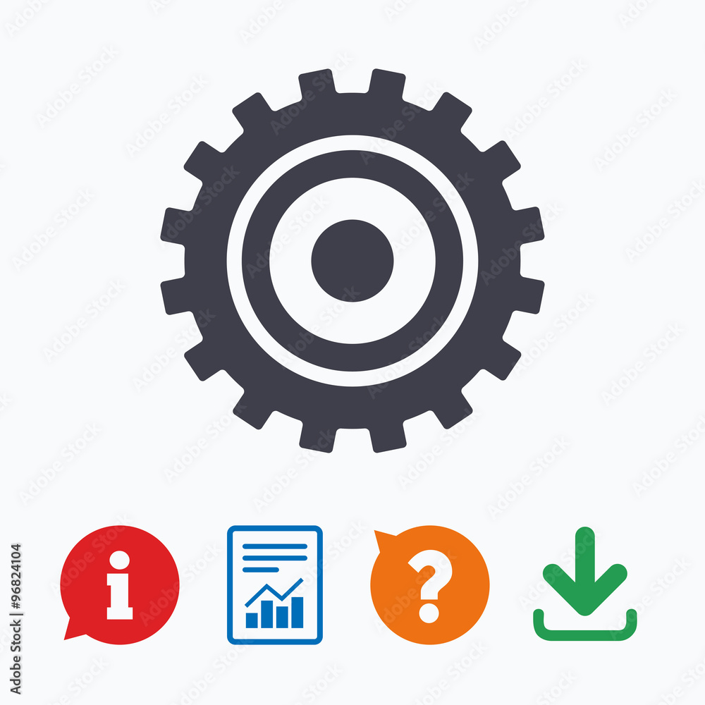 Cog settings sign icon. Cogwheel gear symbol. vector de Stock Adobe Stock