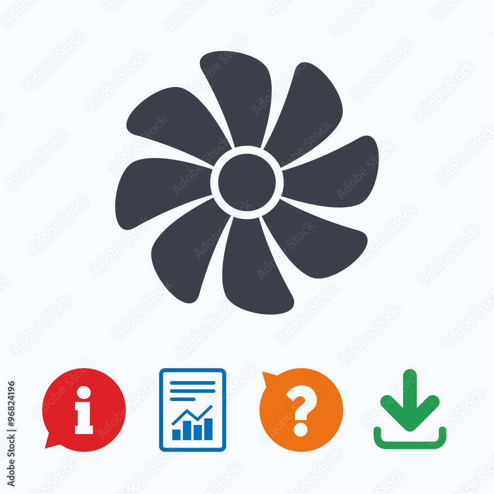 Ventilation sign icon. Ventilator symbol.