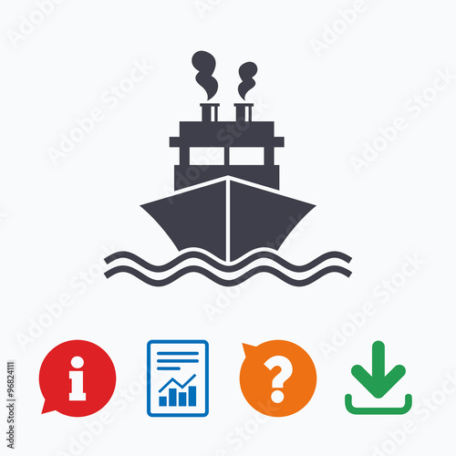 Ship or boat sign icon. Shipping delivery symbol