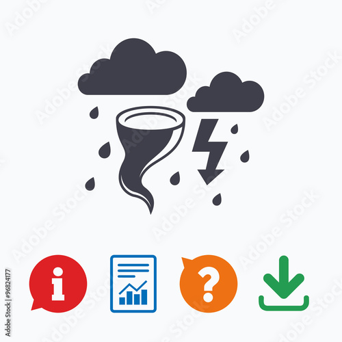 Storm bad weather sign icon. Gale hurricane.